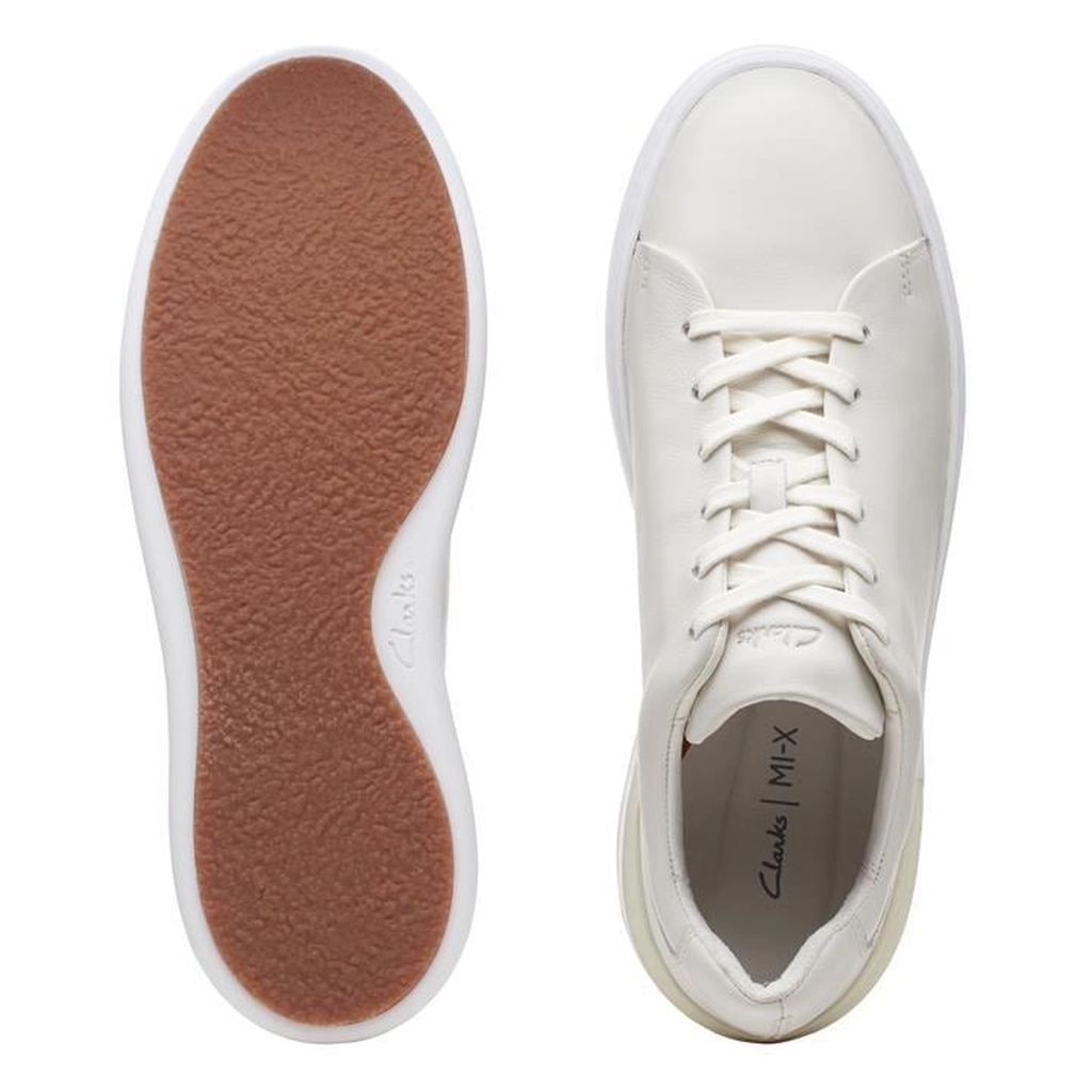 Clarks Originals Court Lite Lace Leather Trainers - White